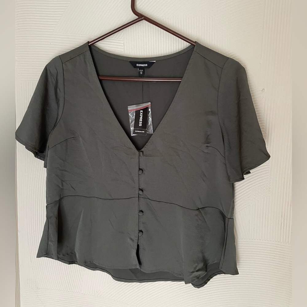 Army Green Express Peplum Top size XS